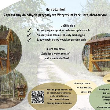 Gra terenowa w pobliżu Zielonej Szkoły w Schodnie Grafika Gra terenowa w pobliżu Zielonej Szkoły w Schodnie