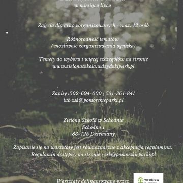 Półkolonie z Zieloną Szkołą w Schodnie Grafika Półkolonie z Zieloną Szkołą w Schodnie